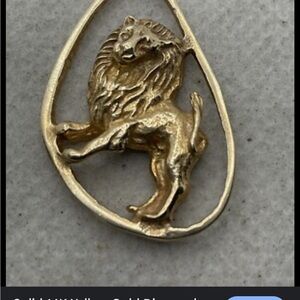 Saks Fifth Avenue Gold Lion Pendant